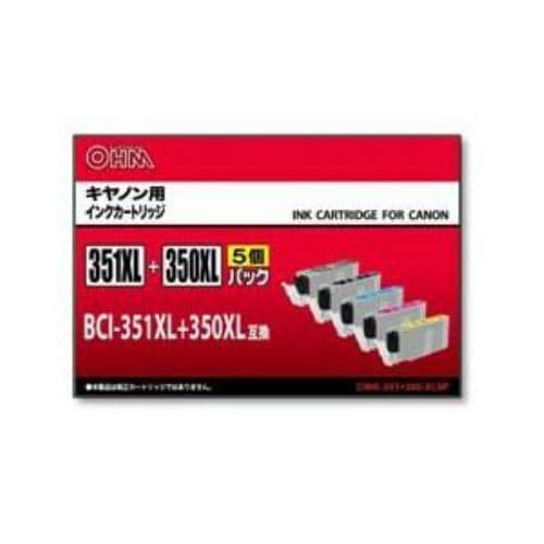 オーム電機 CINK-351+350-XL5P キヤノン汎用カートリッジ BCI350・351XLシリーズ