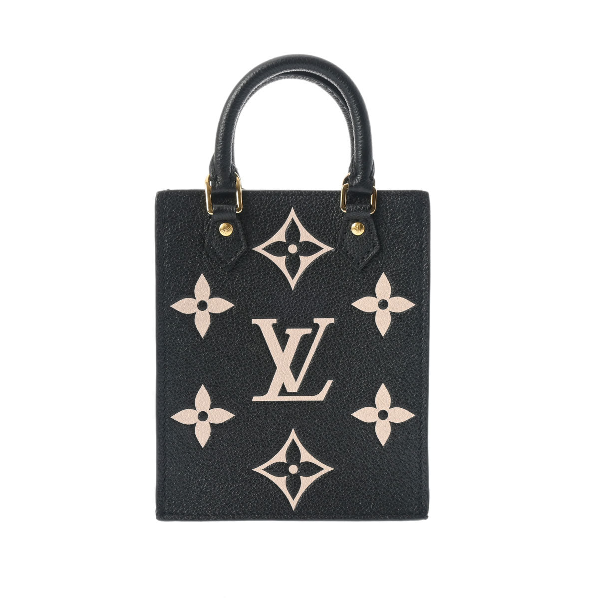 LOUIS VUITTON ルイヴィトン モノグラムアンプラント プティットサックプラ ノワール/ベージュ M81416 レディース レザー 2WAYバッグ Aランク 中古 