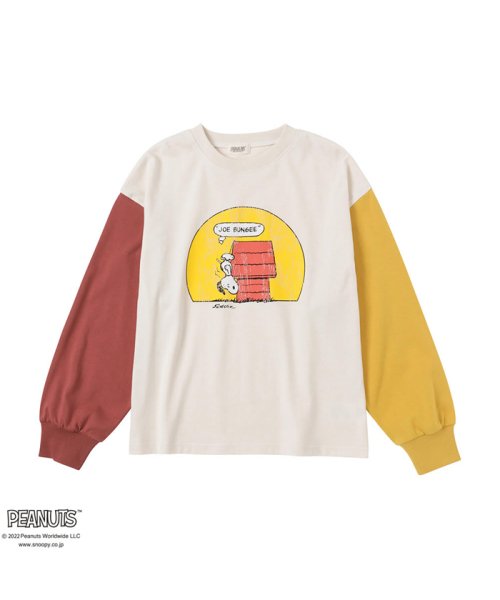 PEANUTS SNOOPY 袖配色ロングスリーブTシャツ 335159201－A