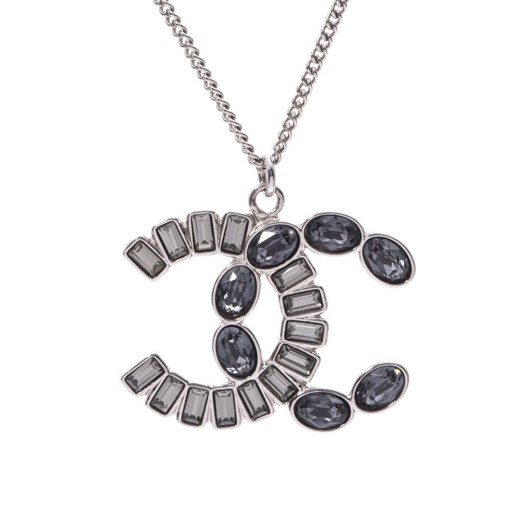 CHANEL シャネル ココマークネックレス 17年モデル シルバー金具 レディース ラインストーン ネックレス Aランク 中古 