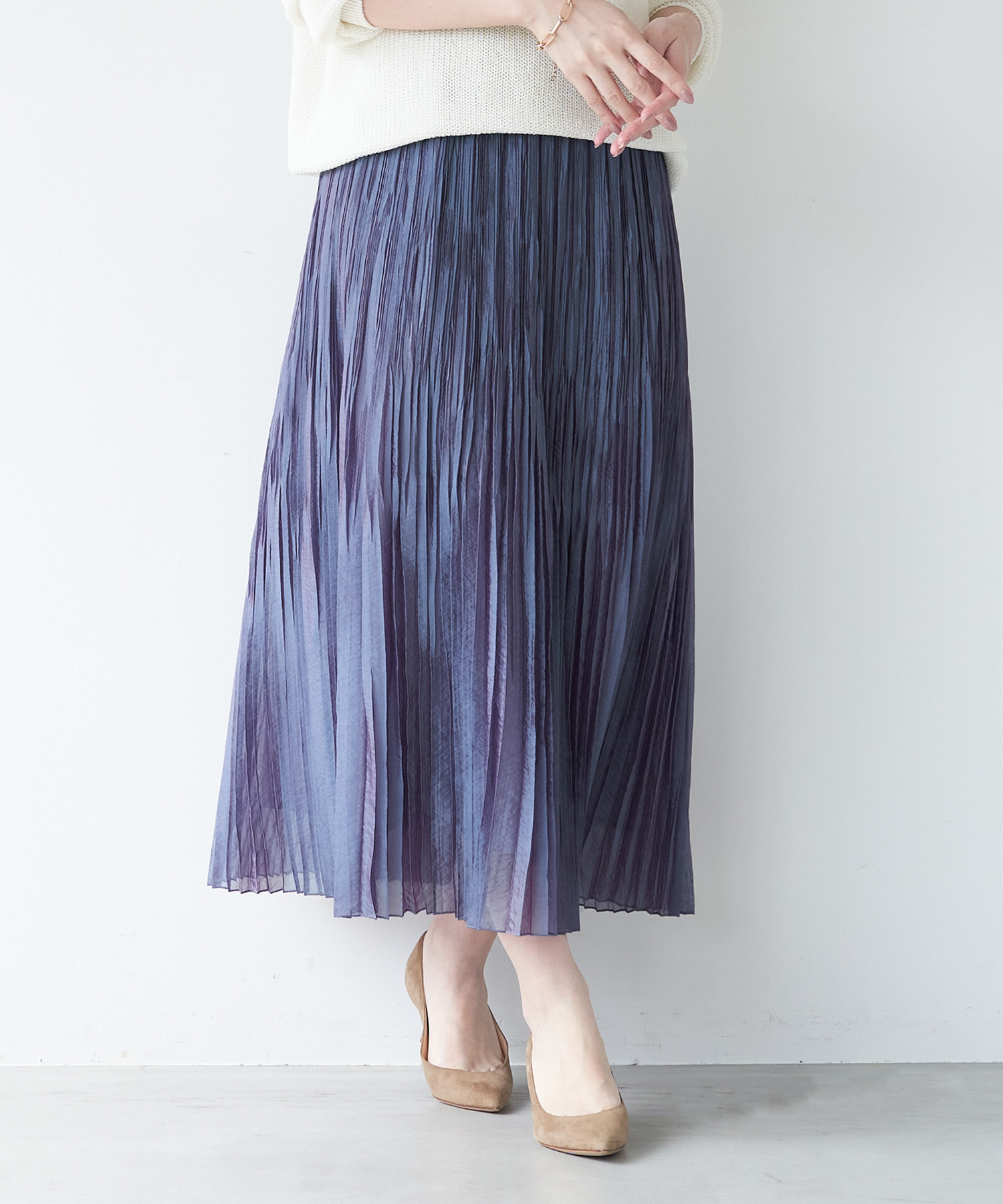 マイカアンドディール/random pleats skirt