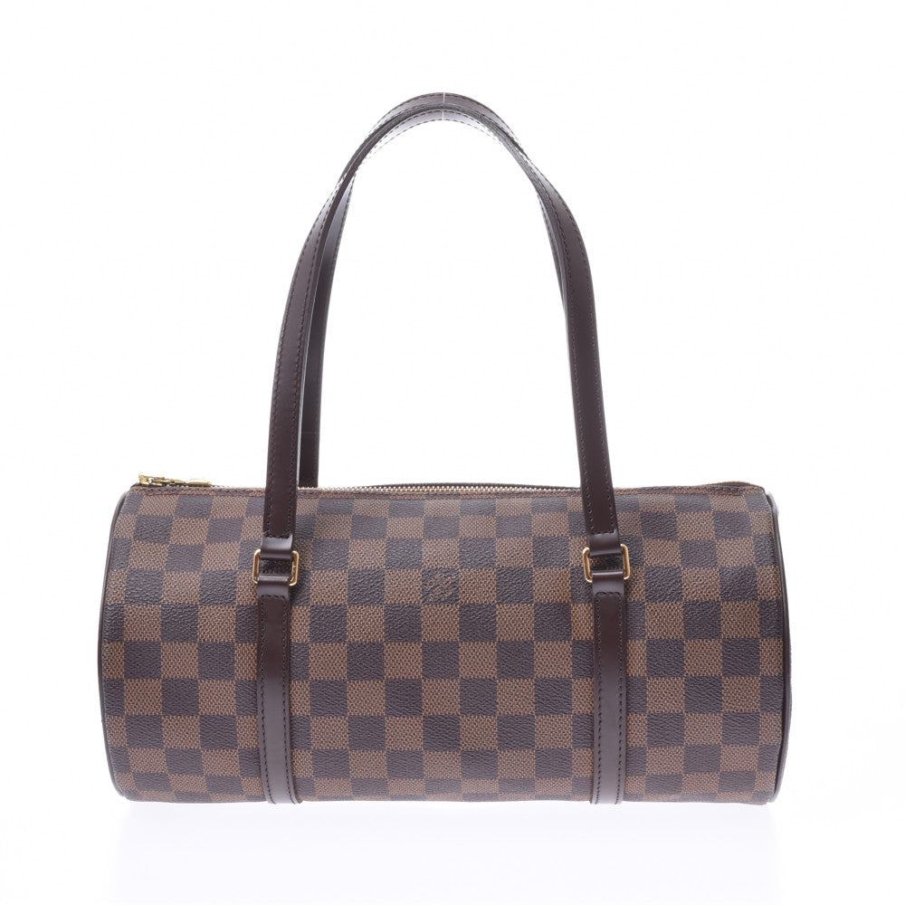 LOUIS VUITTON ルイヴィトン ダミエ パピヨンGM ブラウン N51303 レディース ダミエキャンバス レザー ハンドバッグ Aランク 中古 