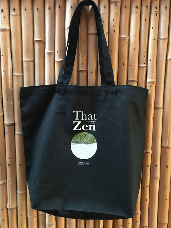 『That Was Zen』デザイントートバッグ（Lサイズ、ブラック）