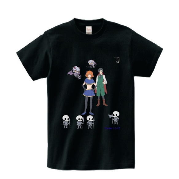 シンシアとエドワードⅡ黒：プリントスターTシャツ（メンズ：ブラック）XLまで