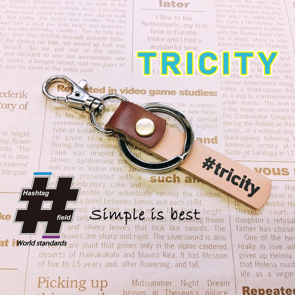 #TRICITY 本革ハンドメイド ハッシュタグキーホルダー トリシティ ヤマハ