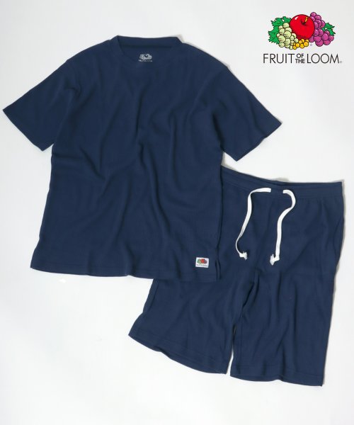 【Lazar】FRUIT OF THE LOOM/フルーツオブザルーム セットアップ ワッフル 半袖Tシャツ＆ショートパンツ/ルームウェア 上下 メンズ