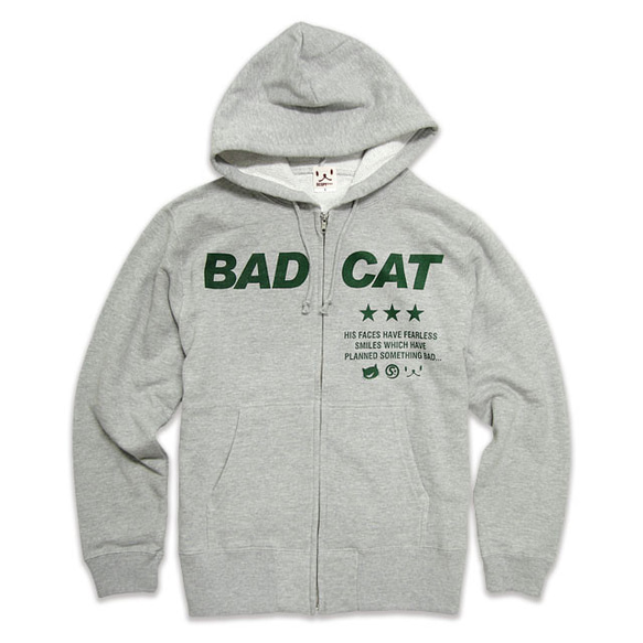 SCOPYパーカー「BAD CAT」 グレー