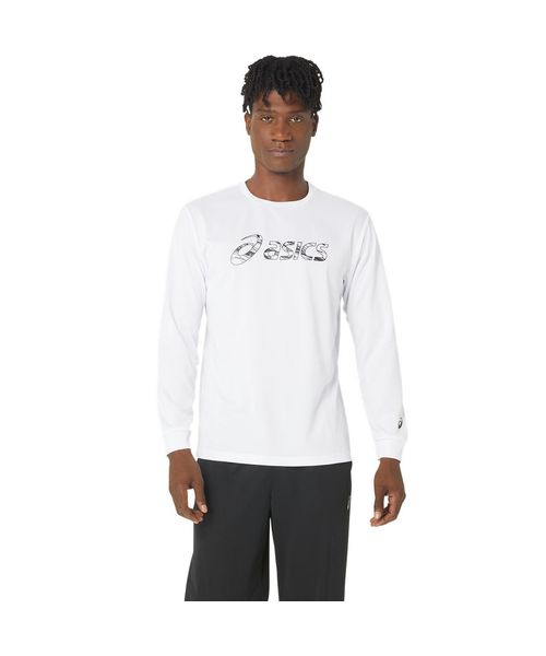 ASICS/ドライビッグロゴ長袖シャツ(袖口リブ)