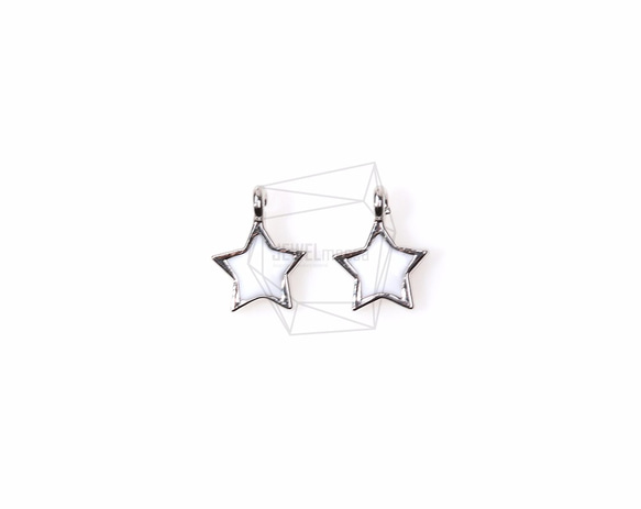 PDT-906-R【2個入り】エポキシスターペンダント,White Epoxy star Pendant