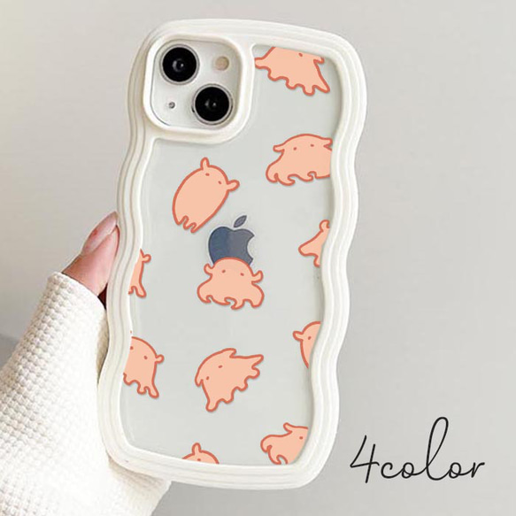 スマホケース なみなみケース ウェーブケース メンダコ めんだこ 深海魚 海の生 TPU 透明 クリア ic_nm013