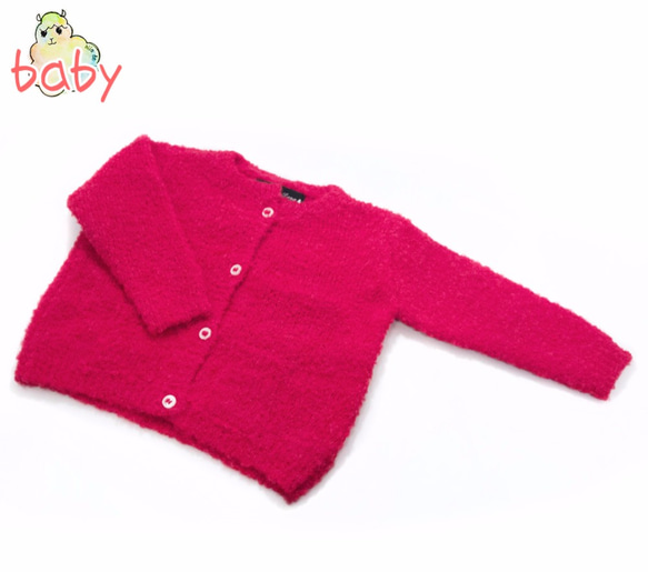 アルパカ babyニットカーデ「ロリポップ」size : baby 1 color : レッド