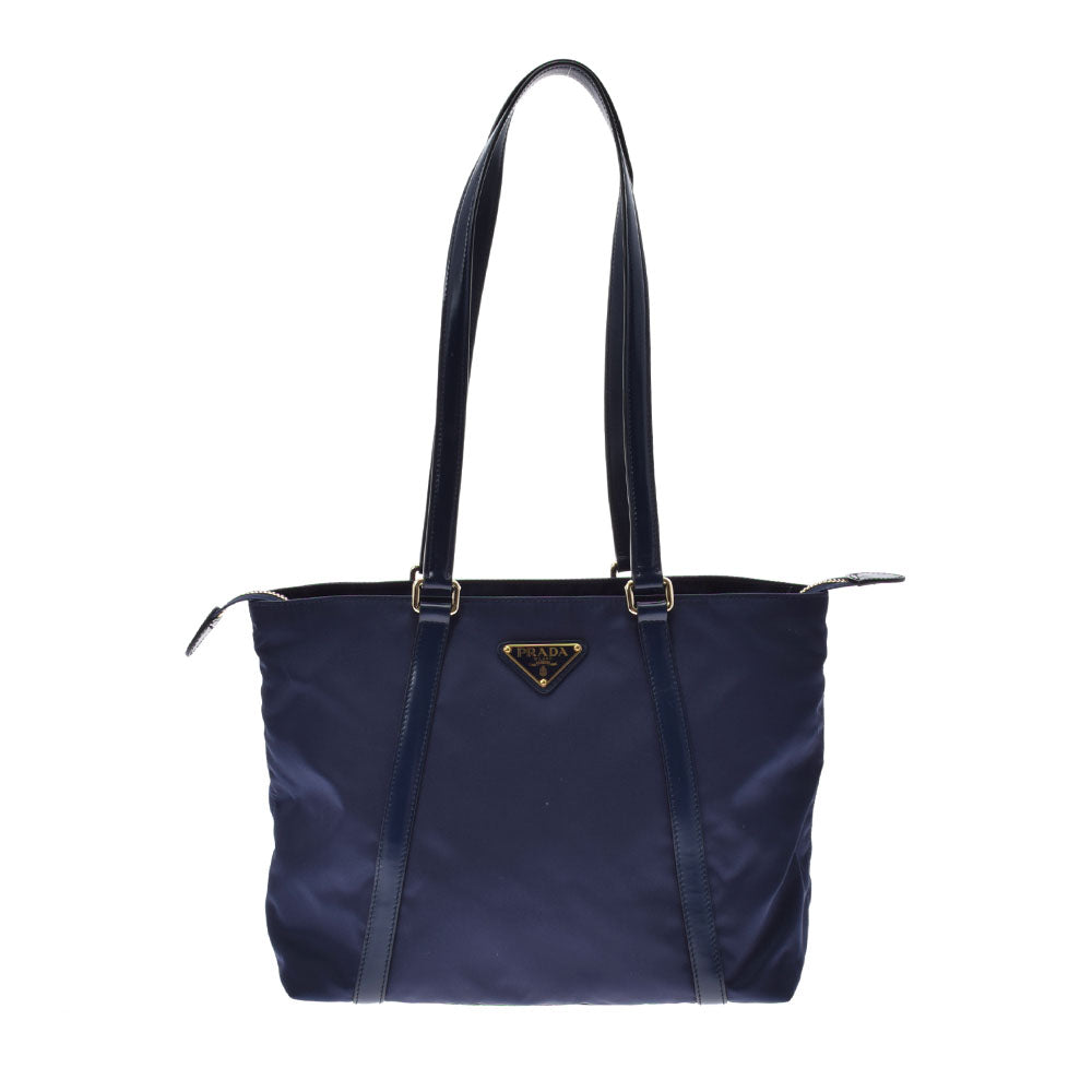 PRADA プラダ トートバッグ 青 1BG291 メンズ ナイロン/レザー トートバッグ Aランク 中古 