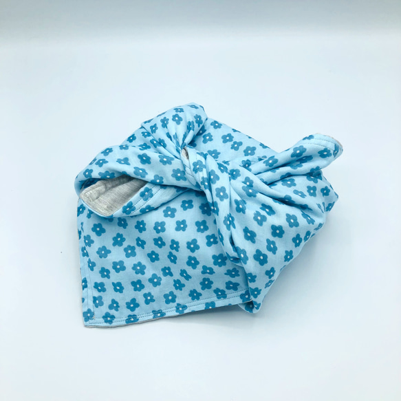 FUROSHIKI風呂敷  花柄レトロ×グレー　4重ガーゼ  50㎝×50㎝