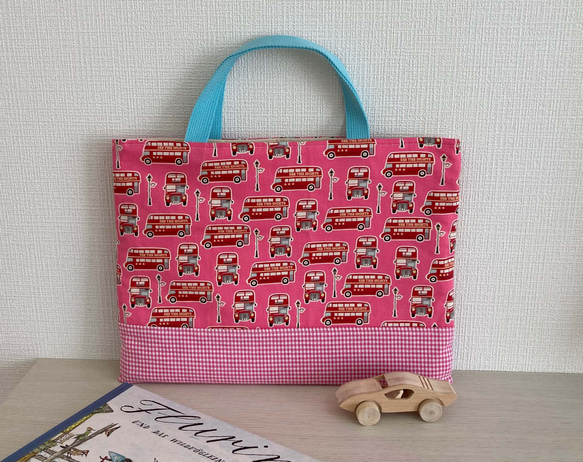 ロンドンバス　レッスンバッグ 30x40 ♡コップ袋プレゼント♡