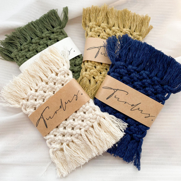 macrame fringe coaster ／ 2個セット