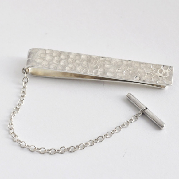 Sterling Silver Hammered Tie Clip