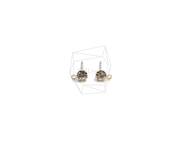 ERG-2221-G【4個入り】キュービックスタッドピアス,Cubic Stud Earrings