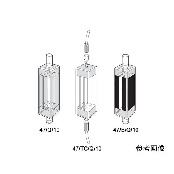 インラインフロー石英セルチューブコネクターセット（二面透過） 光路長:10mm 1.480mL 47/TC/Q/10 64-8935-91（直送品）