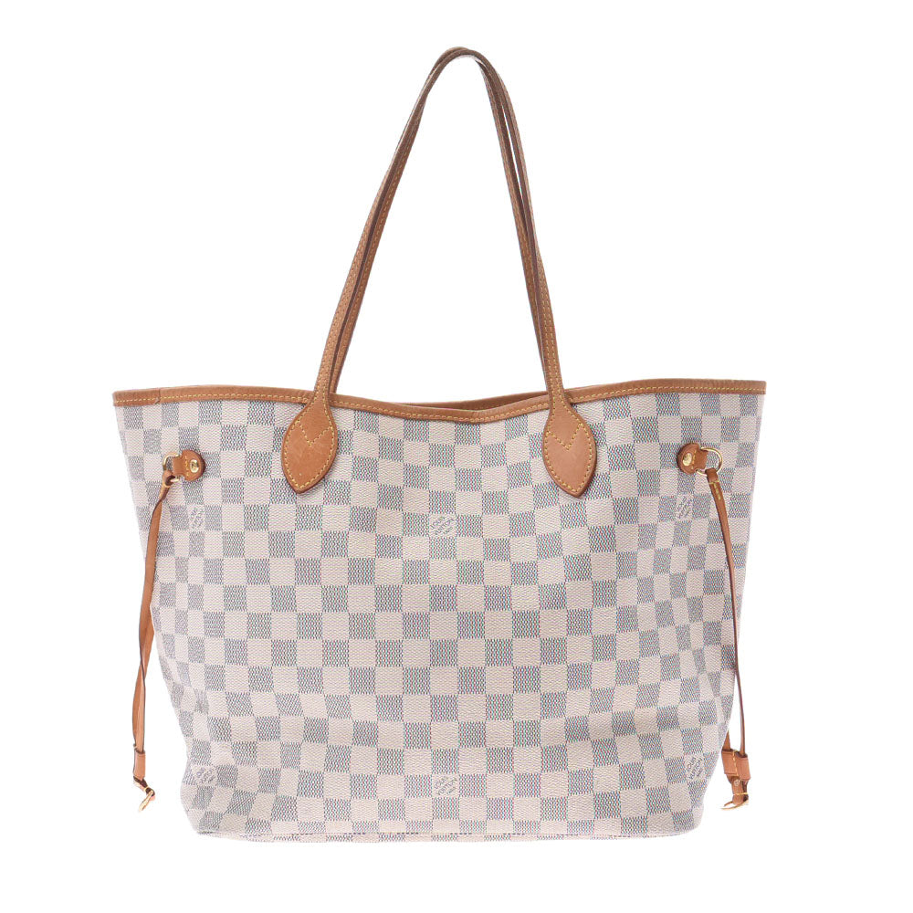 LOUIS VUITTON ルイヴィトン ダミエ アズール ネヴァーフル MM 旧型 白 N51107 レディース ダミエアズールキャンバス トートバッグ Bランク 中古 