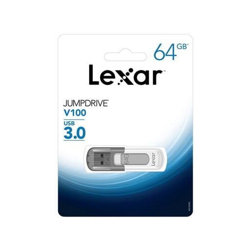 Lexar LJDV100064G-BNHNJ USB 3.0 フラッシュドライブ 64GB ホワイト