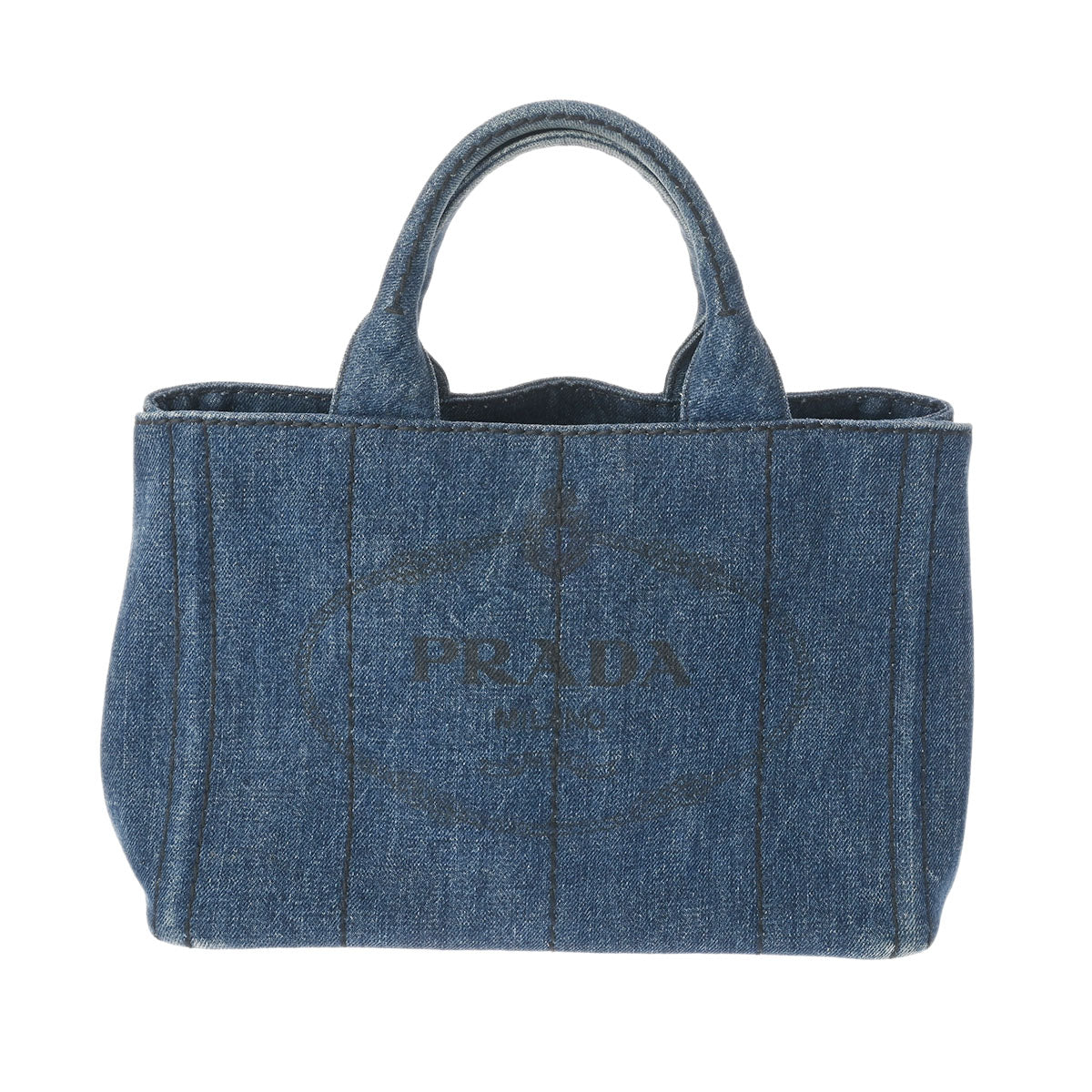 PRADA プラダ カナパ ミニ 2WAY デニム B2439G レディース キャンバス トートバッグ Bランク 中古 