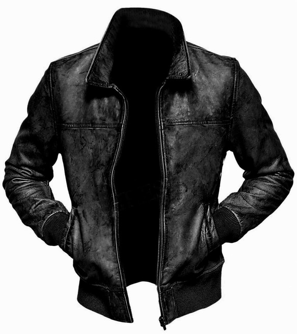 羊革ボンバーワックスかけたジャケット Sheep Leather Waxed Bomber Jacket