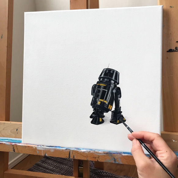 R5-J2 from Starwars Episode IV, Acrylic on canvas