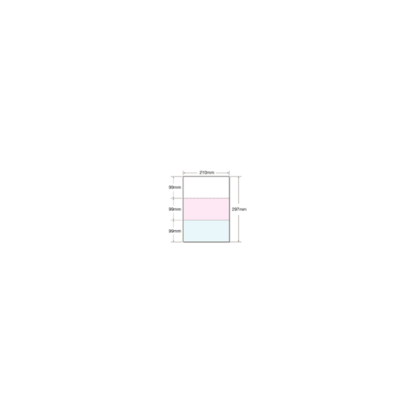 キング商事 マルチプリンタ帳票 A4 カラー 3面 100枚 F806785-A4CF3-0