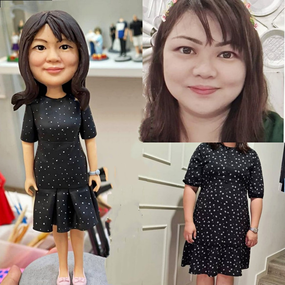 【オーダーメイド】お写真入から 3D 肖像画 似顔絵 人形 フィギュア 彼氏 彼女 誕生日ケーキトッパー 記念日カップル