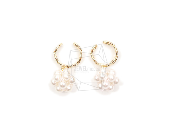 ERG-2092-G【2個入り】パールラウンドイヤーカフ/Pearl Round Earcuffs Earrings