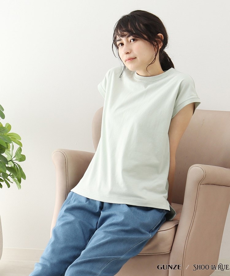 シューラルー/【GUNZE】睡眠専用Tシャツ「寝るT」sweet label(フレンチスリーブ）