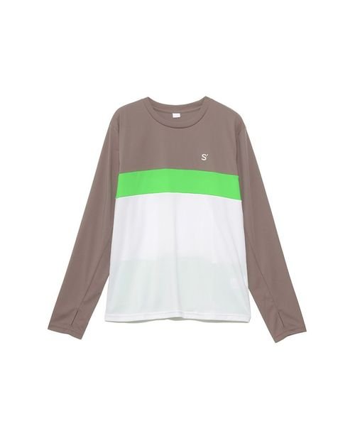 for RUN ドライスムースpr スリーカラーライン長袖Tシャツ MENS