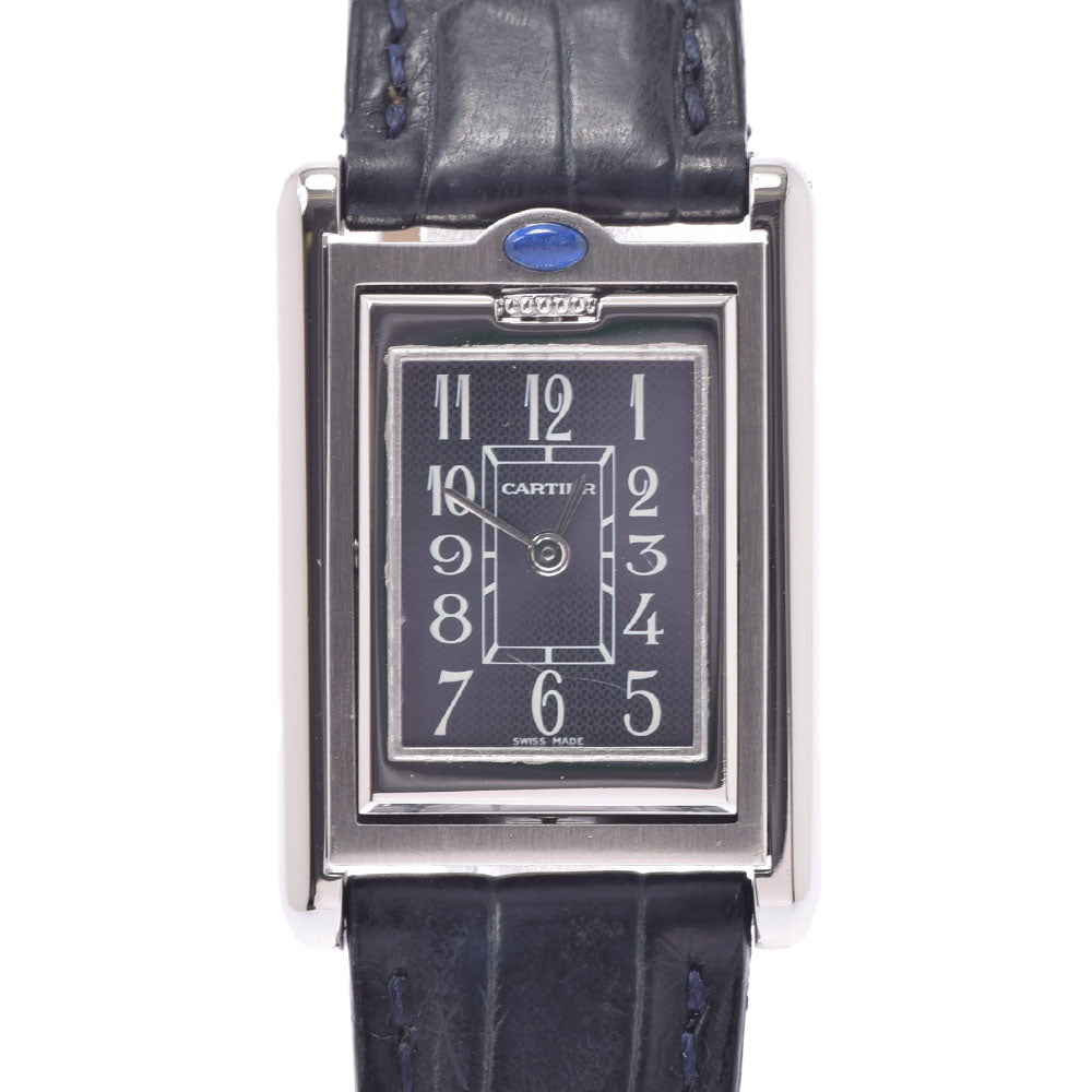 CARTIER カルティエ タンク バスキュラント W1016830 レディース SS/革 腕時計 クオーツ シルバー文字盤 ABランク 中古 