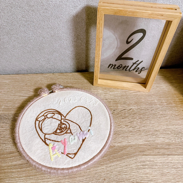 出産祝い刺繍お名前ボード　誕生日new born anniversary