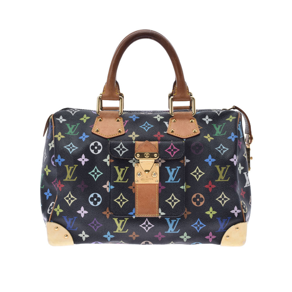 LOUIS VUITTON ルイヴィトン マルチカラー スピーディ30 イニシャル ノワール M92642 レディース モノグラムマルチカラー ハンドバッグ Bランク 中古 