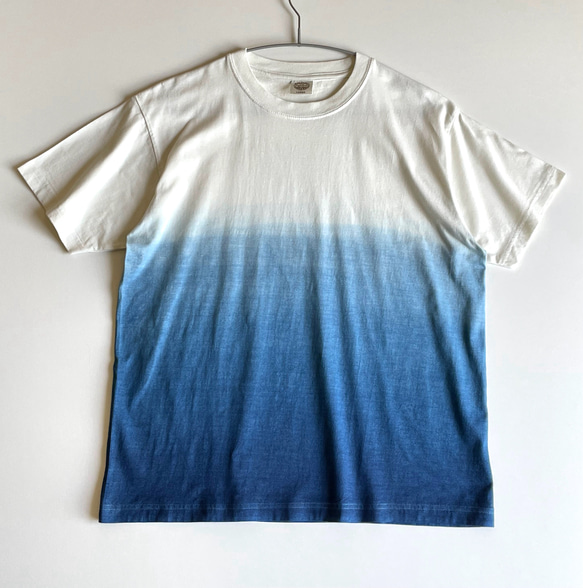 『海』 グラデーション Tシャツ 半袖 藍染 ユニセックス 【受注制作】