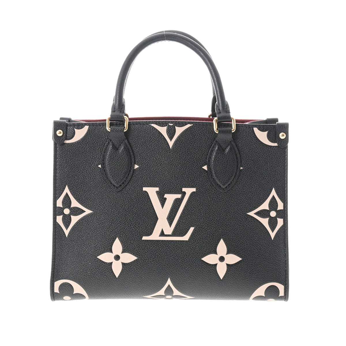 LOUIS VUITTON ルイヴィトン モノグラム アンプラント オンザゴーPM  ノワール/ベージュ M45659 レディース レザー ハンドバッグ Aランク 中古 