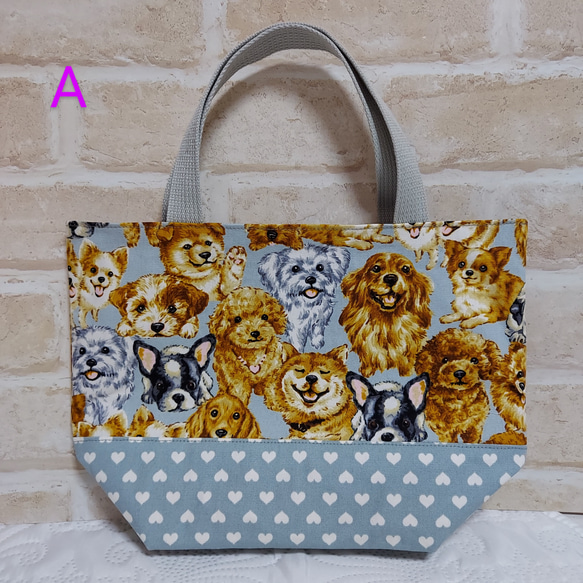 ミニトートBag　犬柄