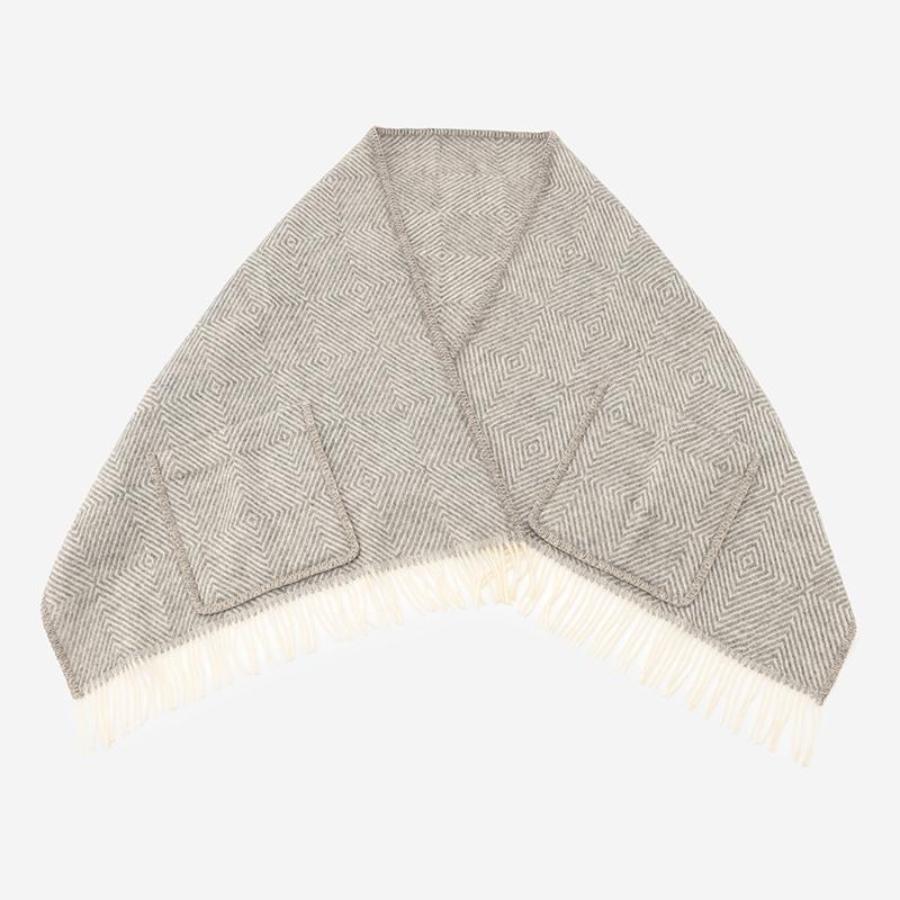 LAPUAN KANKURIT | MARIA pocket shawl  grey-white