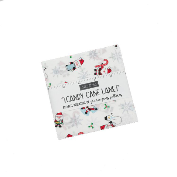 「Candy Cane Lane」moda Charm Pack (42枚）April Rosenthal　クリスマス