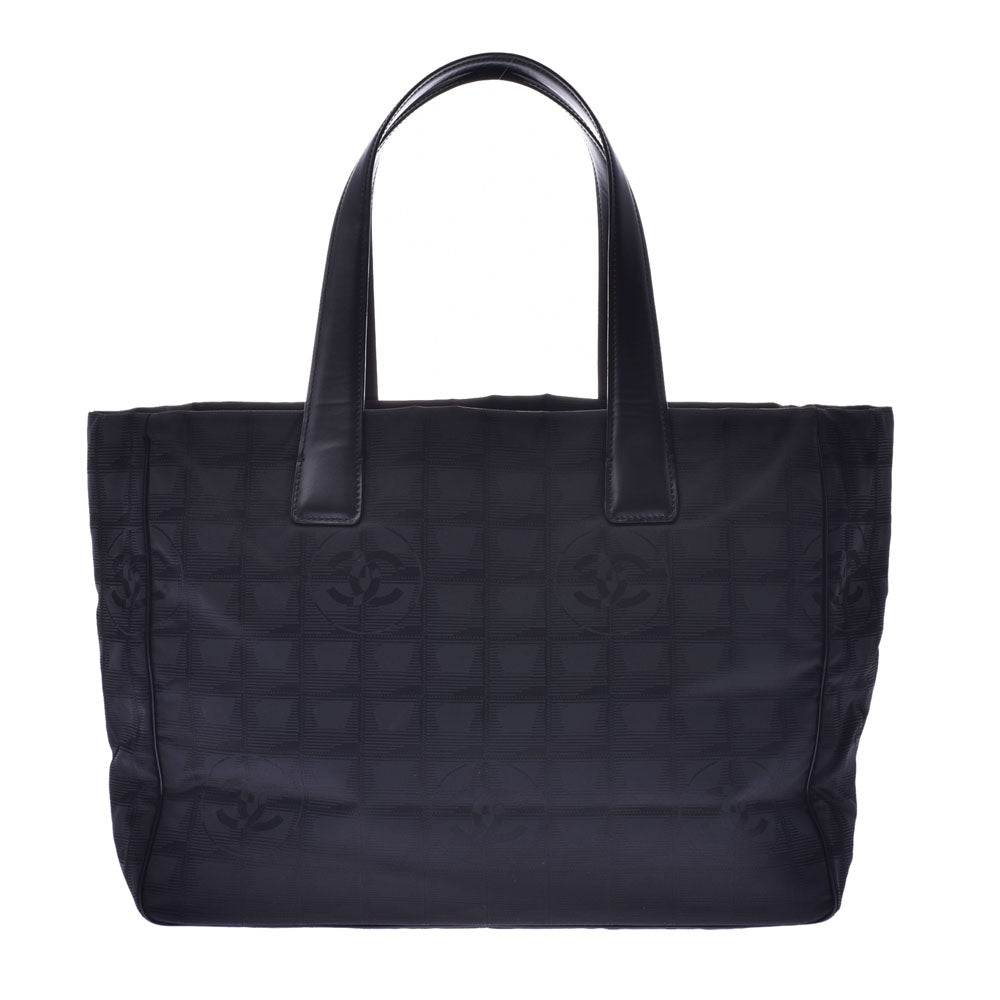 CHANEL シャネル ニュートラベルライン トートMM 黒 ユニセックス ナイロン/レザー トートバッグ Aランク 中古 