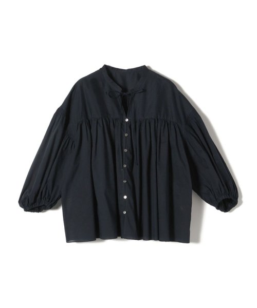 Primary Navy Label:〈手洗い可能〉コットン ボイル ギャザー ブラウス