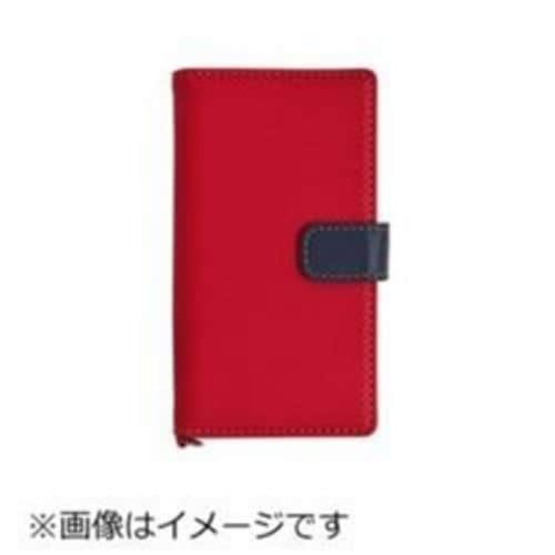 ラスタバナナ Xperia XZ1 Compact用 手帳型衝撃吸収ケース 横+COLOR レッド×ネイビー 3645XZ1C