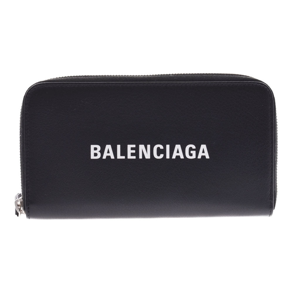 【コストコ お買い得】BALENCIAGA バレンシアガ エブリデイ ラウンドファスナー長財布 黒 ユニセックス カーフ 長財布 新同 中古 _画像1