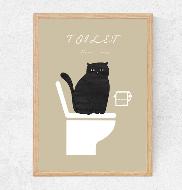 北欧ねこ✴︎ toilet◻︎ インテリアポスター◻︎