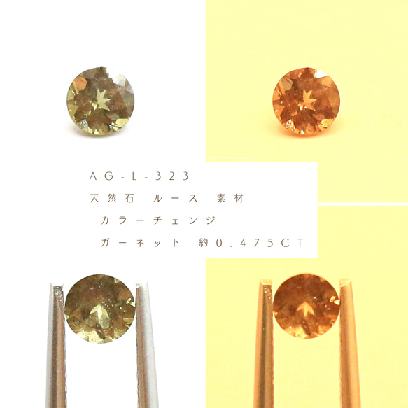 AG-L-323　天然石 ルース 素材カラーチェンジ ガーネット 約0.475ct