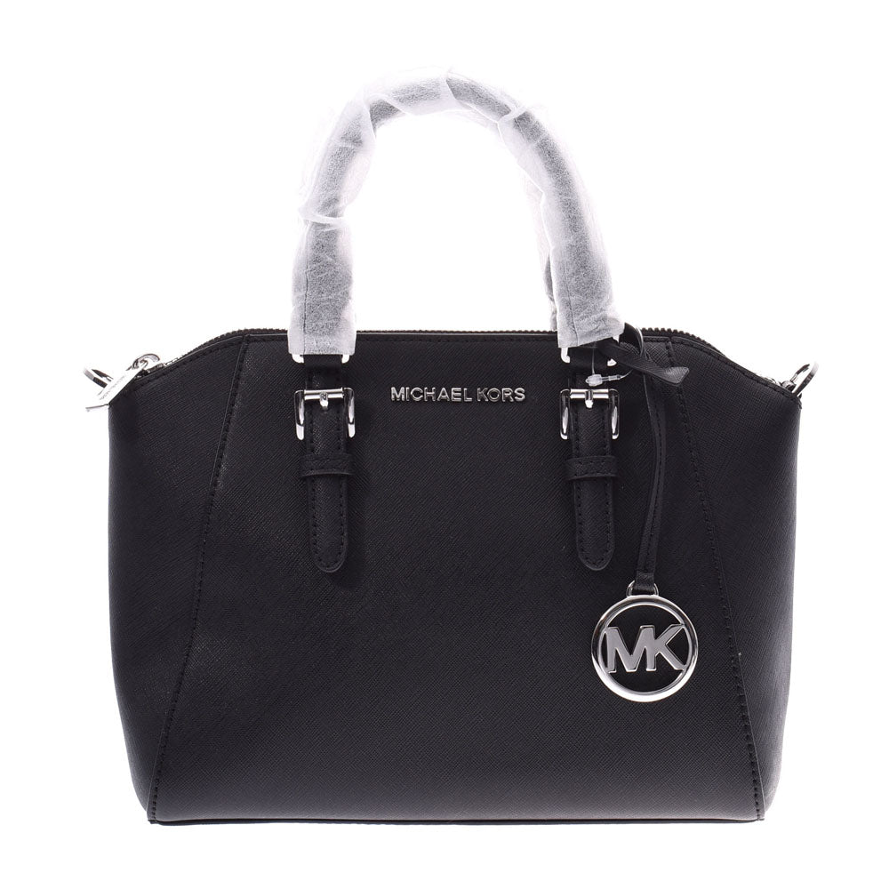 Michael Kors マイケルコース  黒 シルバー金具 レディース レザー 2WAYバッグ 35S8SC6M2L