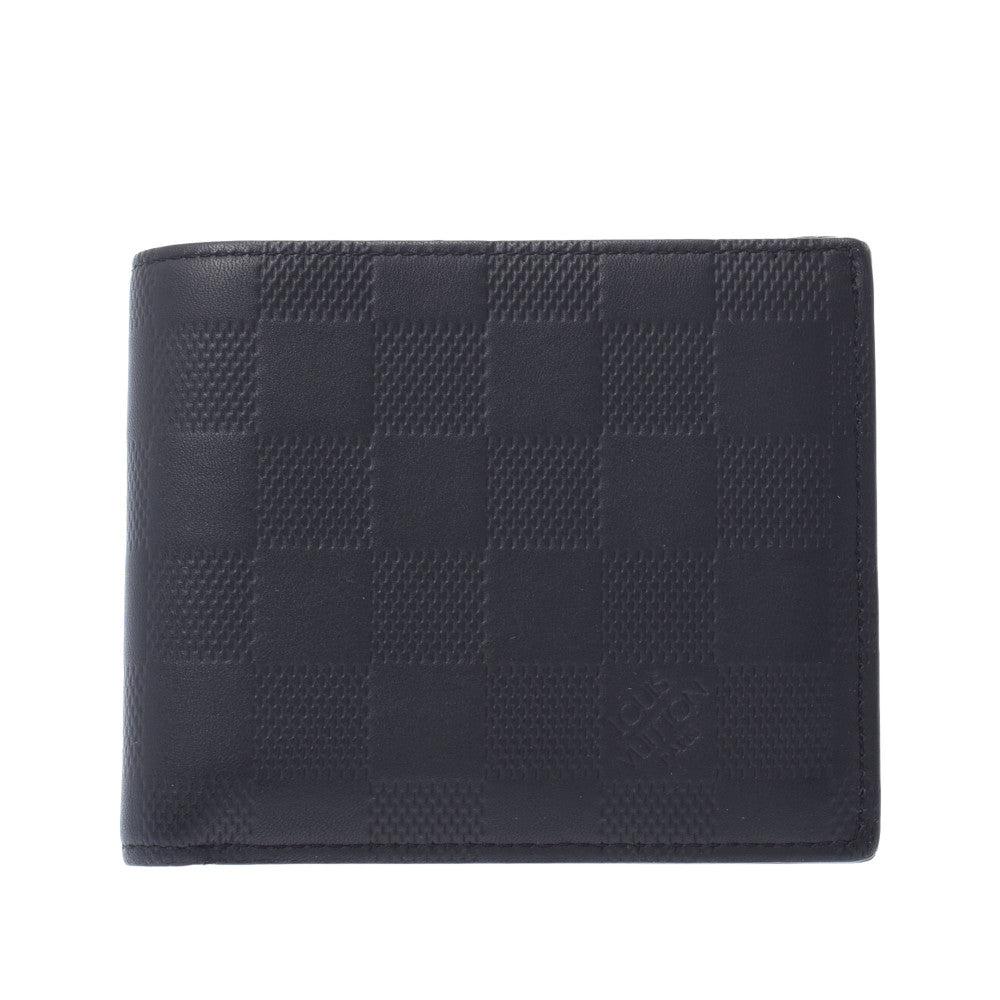 LOUIS VUITTON ルイヴィトン ダミエ アンフィニ ポルトフォイユ マルコ NM オニキス N63334 メンズ レザー 二つ折り財布 ABランク 中古 