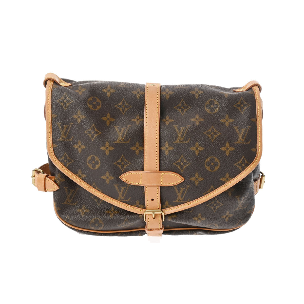 LOUIS VUITTON ルイヴィトン モノグラム ソミュール 30 ブラウン M42256 レディース モノグラムキャンバス ショルダーバッグ ABランク 中古 