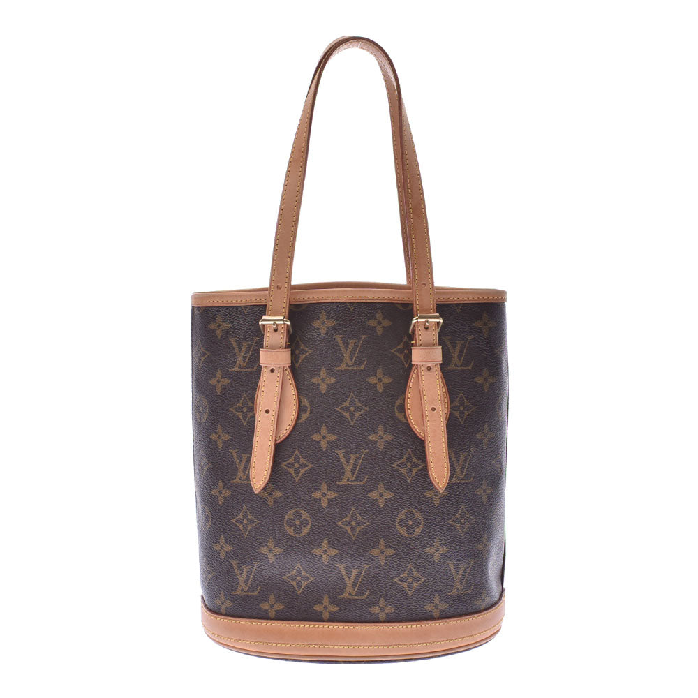 LOUIS VUITTON ルイヴィトン モノグラム バケットS ポーチ付 ブラウン M42238 ユニセックス ハンドバッグ ABランク 中古 